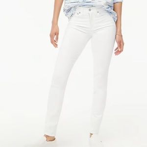 J. Crew 9" Mid-Rise Skinny Jeans  in signature stretch, size 32 white